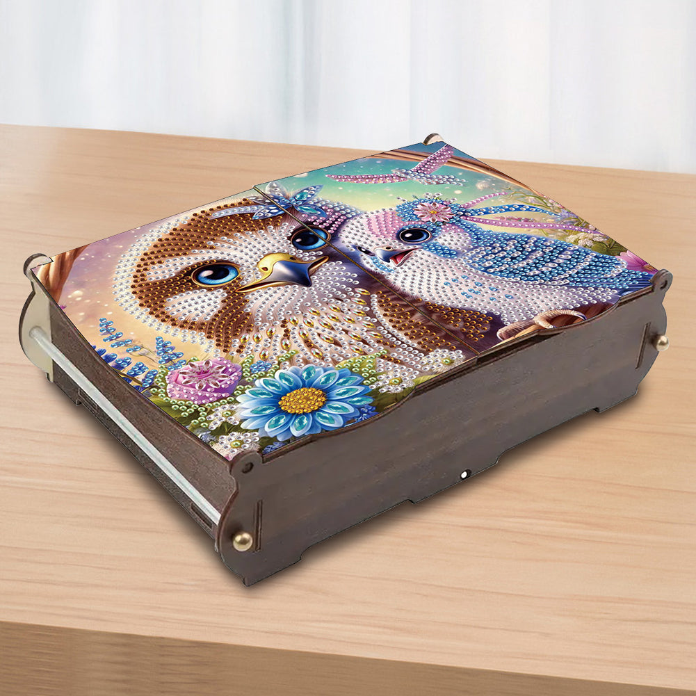 Diamond Painting Storage Box DIY 5D Diamond Painting Jewelry Box (Bird)