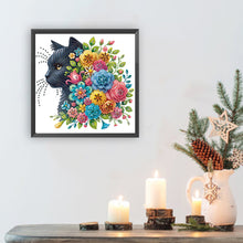 Load image into Gallery viewer, Diamond Painting - Partial Special Shaped - Cat And Flowers (30*30CM)