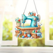 Load image into Gallery viewer, Acrylic 5D DIY Diamond Painting Hanging Pendant for Home Decor (Sewing Machine)