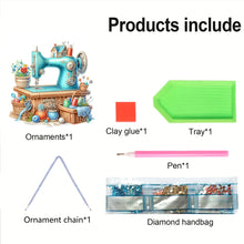 Load image into Gallery viewer, Acrylic 5D DIY Diamond Painting Hanging Pendant for Home Decor (Sewing Machine)