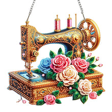 Load image into Gallery viewer, Acrylic DIY Diamond Painting Hanging Pendant Home Decor (Sewing MachineFlower)