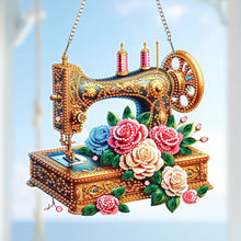 Load image into Gallery viewer, Acrylic DIY Diamond Painting Hanging Pendant Home Decor (Sewing MachineFlower)