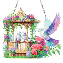 Load image into Gallery viewer, Acrylic 5D DIY Diamond Painting Hanging Pendant for Home Decor (Bird Pavilion)