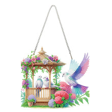 Load image into Gallery viewer, Acrylic 5D DIY Diamond Painting Hanging Pendant for Home Decor (Bird Pavilion)