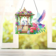 Load image into Gallery viewer, Acrylic 5D DIY Diamond Painting Hanging Pendant for Home Decor (Bird Pavilion)