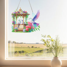 Load image into Gallery viewer, Acrylic 5D DIY Diamond Painting Hanging Pendant for Home Decor (Bird Pavilion)