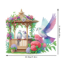 Load image into Gallery viewer, Acrylic 5D DIY Diamond Painting Hanging Pendant for Home Decor (Bird Pavilion)