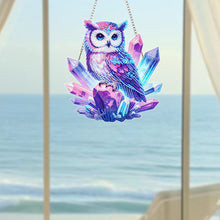 Load image into Gallery viewer, Acrylic 5D DIY Diamond Painting Hanging Pendant for Home Window Decor (Owl)