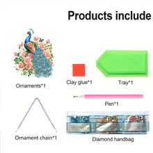 Load image into Gallery viewer, Acrylic 5D DIY Diamond Painting Hanging Pendant for Home Decor (Peacock Roses)