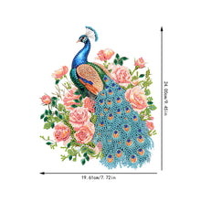 Load image into Gallery viewer, Acrylic 5D DIY Diamond Painting Hanging Pendant for Home Decor (Peacock Roses)