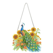 Load image into Gallery viewer, Acrylic 5D DIY Diamond Painting Hanging Pendant Home Decor (Peacock Sunflowers)