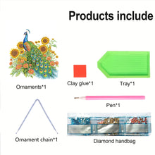 Load image into Gallery viewer, Acrylic 5D DIY Diamond Painting Hanging Pendant Home Decor (Peacock Sunflowers)