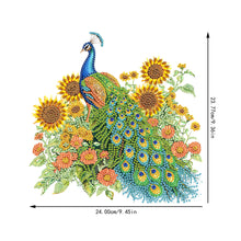 Load image into Gallery viewer, Acrylic 5D DIY Diamond Painting Hanging Pendant Home Decor (Peacock Sunflowers)