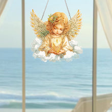 Load image into Gallery viewer, Acrylic 5D DIY Diamond Painting Hanging Pendant for Home Window Decor (Angel)
