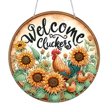 Load image into Gallery viewer, Acrylic 5D DIY Diamond Painting Hanging Pendant for Home Decor (Welcome Chicken)