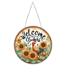 Load image into Gallery viewer, Acrylic 5D DIY Diamond Painting Hanging Pendant for Home Decor (Welcome Chicken)