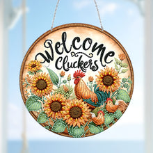 Load image into Gallery viewer, Acrylic 5D DIY Diamond Painting Hanging Pendant for Home Decor (Welcome Chicken)
