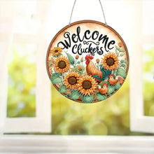 Load image into Gallery viewer, Acrylic 5D DIY Diamond Painting Hanging Pendant for Home Decor (Welcome Chicken)