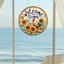 Load image into Gallery viewer, Acrylic 5D DIY Diamond Painting Hanging Pendant for Home Decor (Welcome Chicken)
