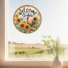 Load image into Gallery viewer, Acrylic 5D DIY Diamond Painting Hanging Pendant for Home Decor (Welcome Chicken)