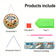 Load image into Gallery viewer, Acrylic 5D DIY Diamond Painting Hanging Pendant for Home Decor (Welcome Chicken)