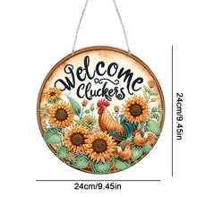 Load image into Gallery viewer, Acrylic 5D DIY Diamond Painting Hanging Pendant for Home Decor (Welcome Chicken)