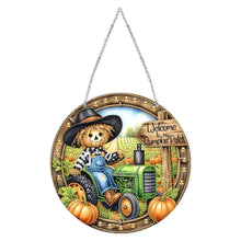 Load image into Gallery viewer, Acrylic 5D DIY Diamond Painting Hanging Pendant for Home Decor (Welcome Pumpkin)