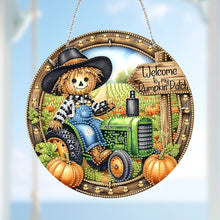 Load image into Gallery viewer, Acrylic 5D DIY Diamond Painting Hanging Pendant for Home Decor (Welcome Pumpkin)