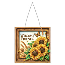 Load image into Gallery viewer, Acrylic 5D DIY Diamond Painting Hanging Pendant for Home Decor (Welcome Friends)