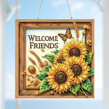 Load image into Gallery viewer, Acrylic 5D DIY Diamond Painting Hanging Pendant for Home Decor (Welcome Friends)