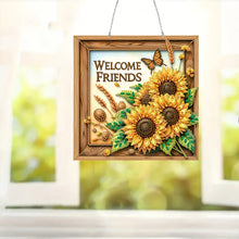 Load image into Gallery viewer, Acrylic 5D DIY Diamond Painting Hanging Pendant for Home Decor (Welcome Friends)