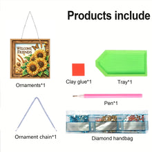 Load image into Gallery viewer, Acrylic 5D DIY Diamond Painting Hanging Pendant for Home Decor (Welcome Friends)
