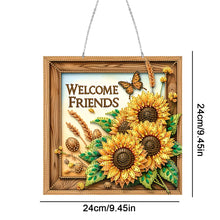 Load image into Gallery viewer, Acrylic 5D DIY Diamond Painting Hanging Pendant for Home Decor (Welcome Friends)