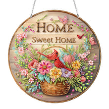 Load image into Gallery viewer, Acrylic 5D DIY Diamond Painting Hanging Pendant for Home Decor (Home Flowers)