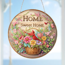 Load image into Gallery viewer, Acrylic 5D DIY Diamond Painting Hanging Pendant for Home Decor (Home Flowers)