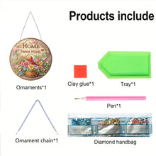 Load image into Gallery viewer, Acrylic 5D DIY Diamond Painting Hanging Pendant for Home Decor (Home Flowers)