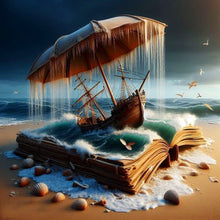 Load image into Gallery viewer, Diamond Painting - Full Round - Sailboat On The Waves Of The Book (40*40CM)