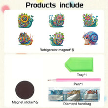Load image into Gallery viewer, 6Pcs Diamond Painting Refrigerator Magnets Diamond Art Kits for Adults (Snail)