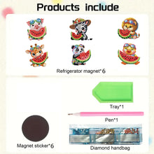 Load image into Gallery viewer, 6Pcs Diamond Painting Refrigerator Magnets Diamond Art Kits for Adults (Animal)