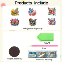 Load image into Gallery viewer, 6Pcs Diamond Painting Refrigerator Magnets Diamond Art Kits for Adult(Butterfly)