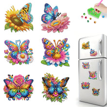 Load image into Gallery viewer, 6Pcs Diamond Painting Refrigerator Magnets Diamond Art Kits for Adult(Butterfly)