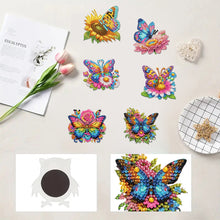 Load image into Gallery viewer, 6Pcs Diamond Painting Refrigerator Magnets Diamond Art Kits for Adult(Butterfly)