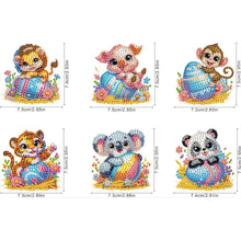 Load image into Gallery viewer, 6Pcs Diamond Painting Refrigerator Magnets Diamond Art Kits (Egg Animals)