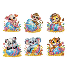 Load image into Gallery viewer, 6Pcs Diamond Painting Refrigerator Magnets Diamond Art Kits (Egg Animals)