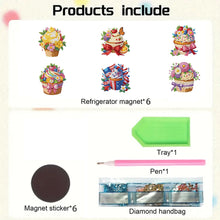 Load image into Gallery viewer, 6Pcs Diamond Painting Refrigerator Magnets Diamond Art Kits for Adults(Desserts)