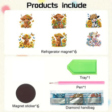 Load image into Gallery viewer, 6Pcs Diamond Painting Refrigerator Magnets Diamond Art Kits for Adults (Yaks)