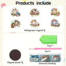 Load image into Gallery viewer, 6Pcs Diamond Painting Refrigerator Magnets Diamond Art Kits (Animals on Tree)