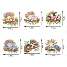 Load image into Gallery viewer, 6Pcs Diamond Painting Refrigerator Magnets Diamond Art Kits (Animals on Tree)