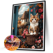 Load image into Gallery viewer, Diamond Painting - Full Round - Cat On The Windowsill (40*50CM)