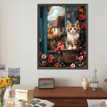 Load image into Gallery viewer, Diamond Painting - Full Round - Cat On The Windowsill (40*50CM)